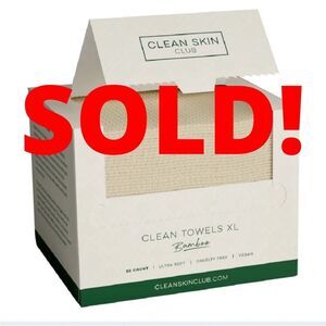 Clean Skin Club Clean Towels XL Bamboo 50 Count Box New & Sealed